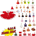 thumbnail image 1 of SLYNSHome Christmas Santa Dress With Hat And Plush Balls For 23 Inch Statue, Red Velvet Costume With Gold Bell And Fur Trim, Outdoor Garden Yard Porch Decor, 1 of 7