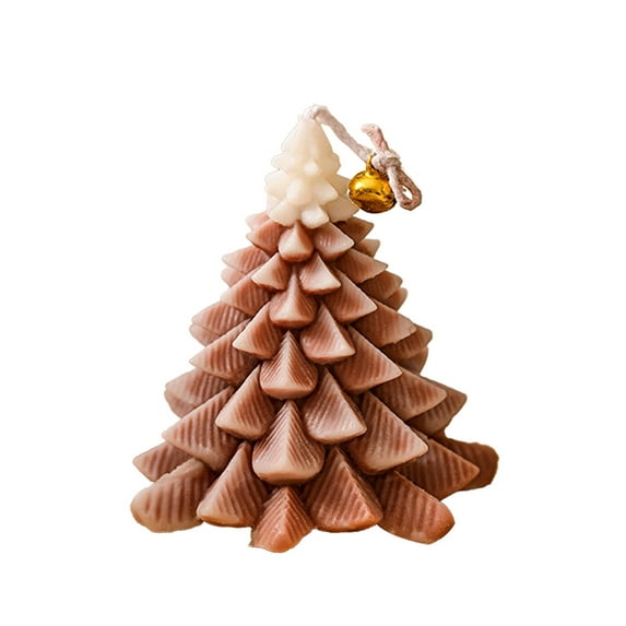 SLYNSHome Christmas Scented Candles Christmas Tree Shaped Aromatherapy Candle Chirtmas Gifts for Winter Party Ornament Holiday Decorations - Coffee
