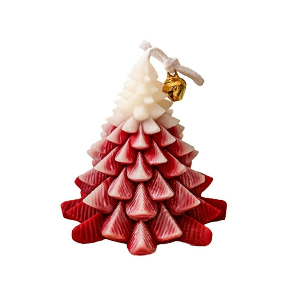 SLYNSHome Christmas Scented Candles Christmas Tree Shaped Aromatherapy Candle Chirtmas Gifts for Winter Party Ornament Holiday Decorations - Red