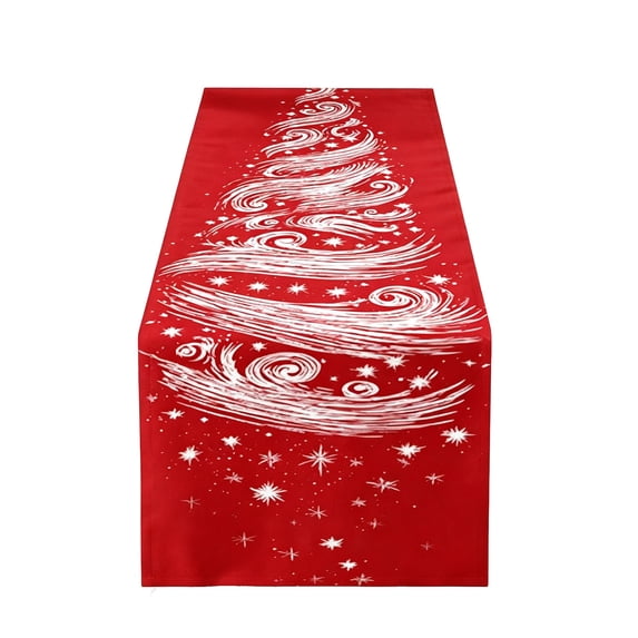 SLYNSHome Christmas Snowflake Table Runner,Green 33x183 cm Red Winter Table Flag, Festive Holiday Cloth for Dining Table Kitchen Home Decor