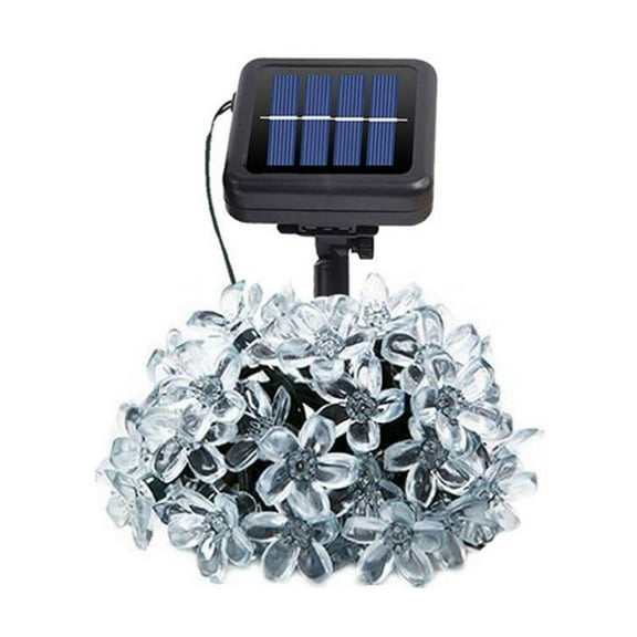 SLYNSHome LED Solar Flower String Lights for Garden 20 LED 16.41 ft Fairy Light String Waterproof Lamps for Fence Patio Yard Lawn Party (Warm)