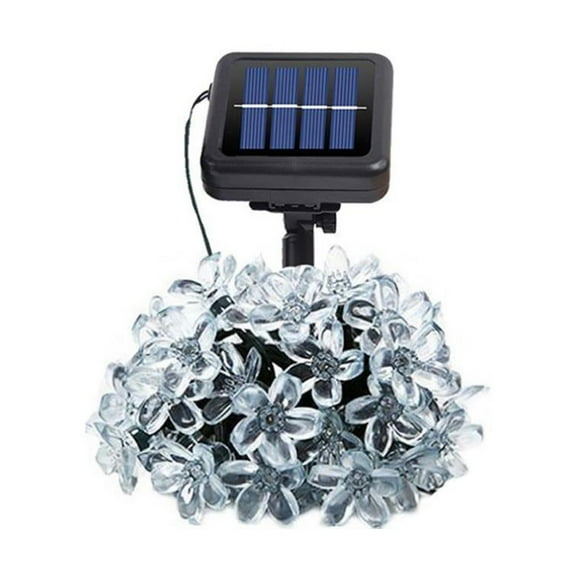 SLYNSHome LED Solar Flower String Lights for Garden 20 LED 16.41 ft Fairy Light String Waterproof Lamps for Fence Patio Yard Lawn Party (Multicolor)