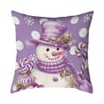 thumbnail image 1 of SLYNSHome Christmas Throw Pillow Covers,Purple Winter Holiday Pillow Case Snowman Santa Claus Cushion Case Decoration for Sofa Couch, 1 of 6