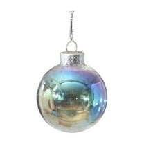 SLYNSHome Christmas Tree Balls Hanging Ornaments,Plastic Iridescent Shatterproof Rainbow Christmas Ball Decorations - 2.3 inch