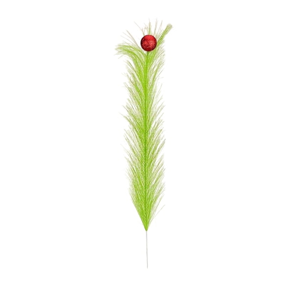 SLYNSHome Christmas Tree Decorations,Green Feather Christmas Tree Ornament Christmas Tree Topper Stem for Xmas Party Wreath Vase Filler Branches Decor
