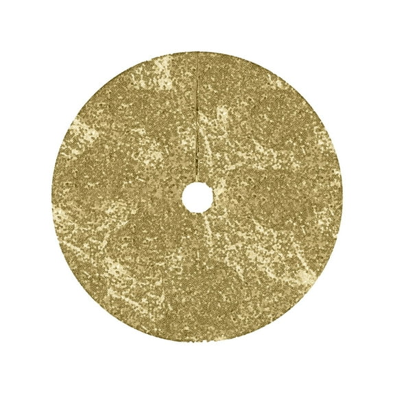 SLYNSHome Christmas Tree Glitter Skirts for Home 36 Inch Sequin Velvet Christmas Tree Mat Xmas Tree Skirts Cover Xmas Ornaments for Holiday Party Christmas Decorations Supplies ()