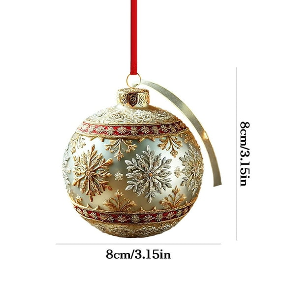 SLYNSHome Christmas Tree Ornaments,2D Flat Acrylic Christmas Balls Pendant DIY Christmas Crafts for Xmas New Year Party Hanging Decorations