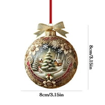 SLYNSHome Christmas Tree Ornaments,2D Flat Acrylic Christmas Balls Pendant DIY Christmas Crafts for Xmas New Year Party Hanging Decorations