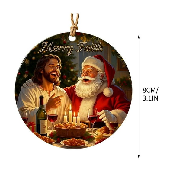 SLYNSHome Christmas Tree Santa Claus Ornaments Vintage Holiday Christmas Decorations Hanging Xmas Santa Ornament for Farmhouse Home Winter Party Favors