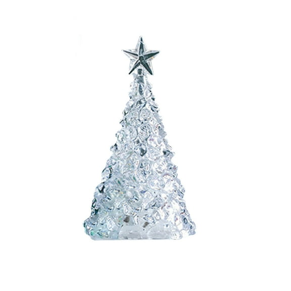SLYNSHome Christmas Tree Tabletop LED Light for Decoration Xmas Tree Ornament Transparent Colorful Night Light Mini Luminous Bedside Lamp Table Centerpiece for Christmas Party Supplies ()
