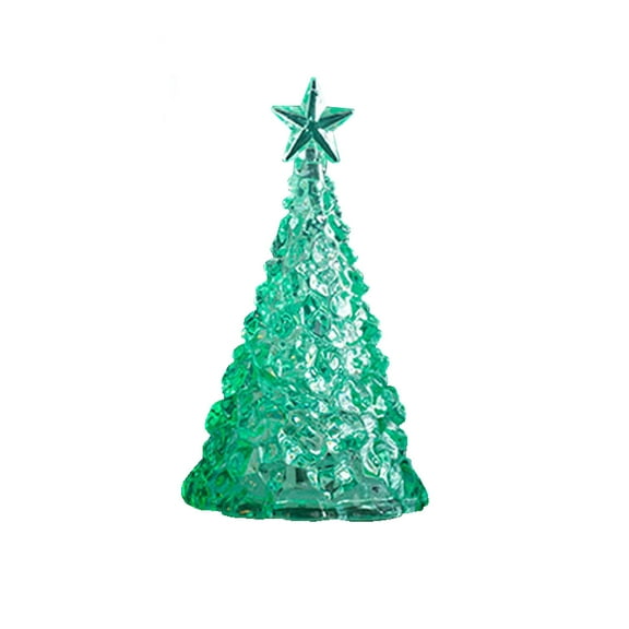 SLYNSHome Christmas Tree Tabletop LED Light for Decoration Xmas Tree Ornament Transparent Colorful Night Light Mini Luminous Bedside Lamp Table Centerpiece for Christmas Party Supplies ()