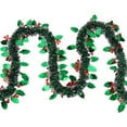thumbnail image 1 of SLYNSHome Christmas Tree Tinsel Garland 78.7 inch Metallic Twist Garland with Berry and Leaves Ornaments Hanging Glitter Xmas Garland for Party Supplies Decor, 1 of 6