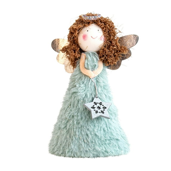 SLYNSHome Christmas Tree Topper Angel Ornaments,Cute Plush Hanging Angel for Xmas Tree Angel Doll Pendants for Christmas Party New Year,Birthday,Wedding,Decoration Supplies ()