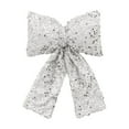 thumbnail image 1 of SLYNSHome Christmas Tree Topper Bow Decorations,Silver Glitter Bow Ornament for Xmas Home Wreath Fence Stairs Railing Fireplace Decor, 1 of 7