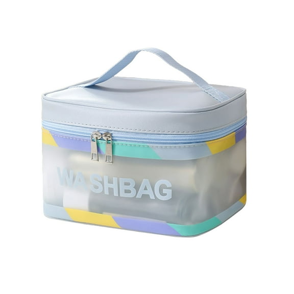 SLYNSHome Clear Cosmetic Bag Makeup Bag,Waterproof Travel Toiletry Bag Transparent PVC Pouch Beach Bag Organizer Accessories - Blue