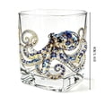 thumbnail image 1 of SLYNSHome Clear Crystal Tumbler With Blue Gold Octopus Design, Themed Drinking Glass For Whiskey And Cocktail, Decorative Glassware Gift, 1 of 7