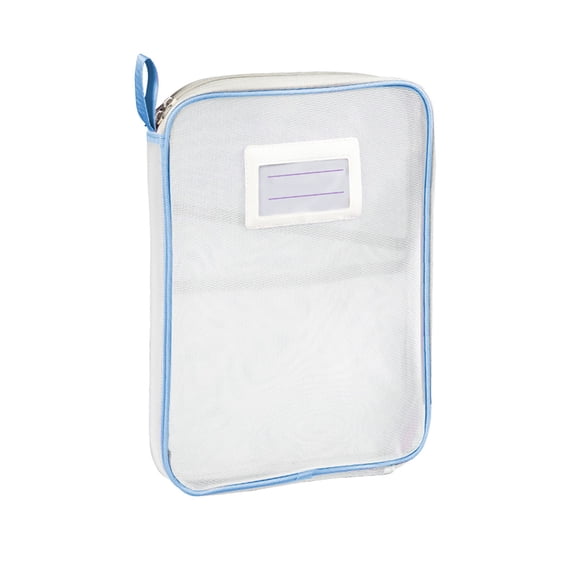 SLYNSHome Clear Zipper Pouch A4 Size Waterproof File Folder Bag Blue Large Capacity Transparent Storage Bag for Home Office Supply