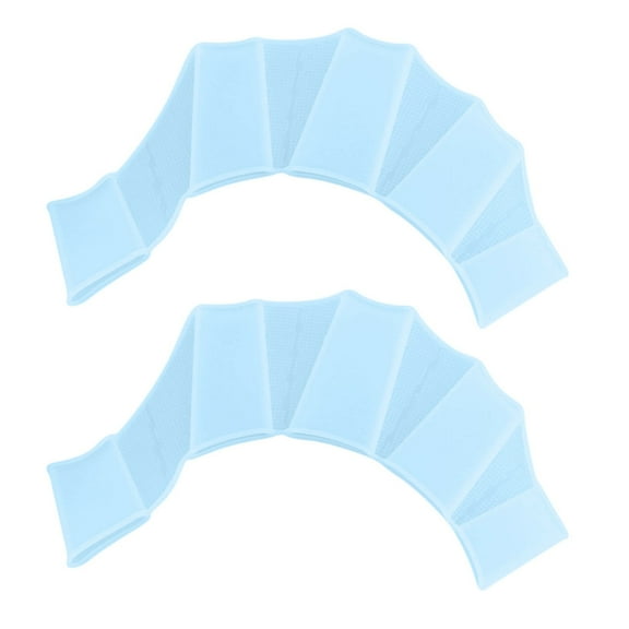 SLYNSHome - 1 Pair - Swimming Hand Fins for Kids,Silicone Swim Gear Paddle Swim Training Gloves Swimming Training Accessories (Blue)