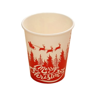 SLYNSHome Clearance - 10 Pcs - Christmas Paper Cups - 3.3 inch - Disposable - Xmas Drink Cup for Holiday Themed Wedding Party Home Decoration