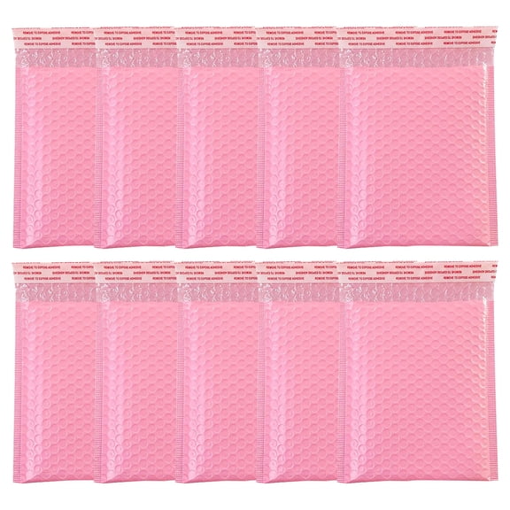 SLYNSHome 10Pcs Bubble Mailers,5.1x7.08 Inch,Water Resistant Self Seal Sturdy Pink Poly Mailers,Padded Envelopes,Shipping Envelopes