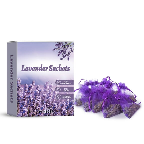 SLYNSHome 10Pcs Lavender Sachets Bag for Closet,Drawer,Dresser,Wardrobe and More Dried Lavender Flower for Wedding Bridal Shower Favors Cleaning Essentials