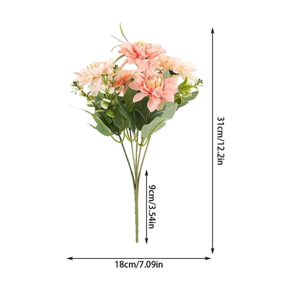 SLYNSHome 2 Bouquet Wedding Flowers Decorations for Tables Centerpieces Artificial Peony Flower Fake Floral Bundles for Arrangement Vase Home Decor - Pink