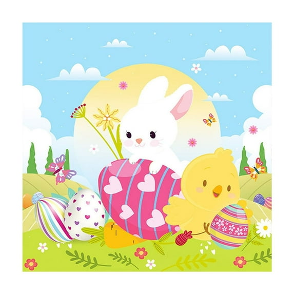 SLYNSHome - 20 Pcs - Easter Bunny Napkins Paper Decorations - Disposable - Cute Rabbit Dinner Tissue paper for Easter Home Party Camping