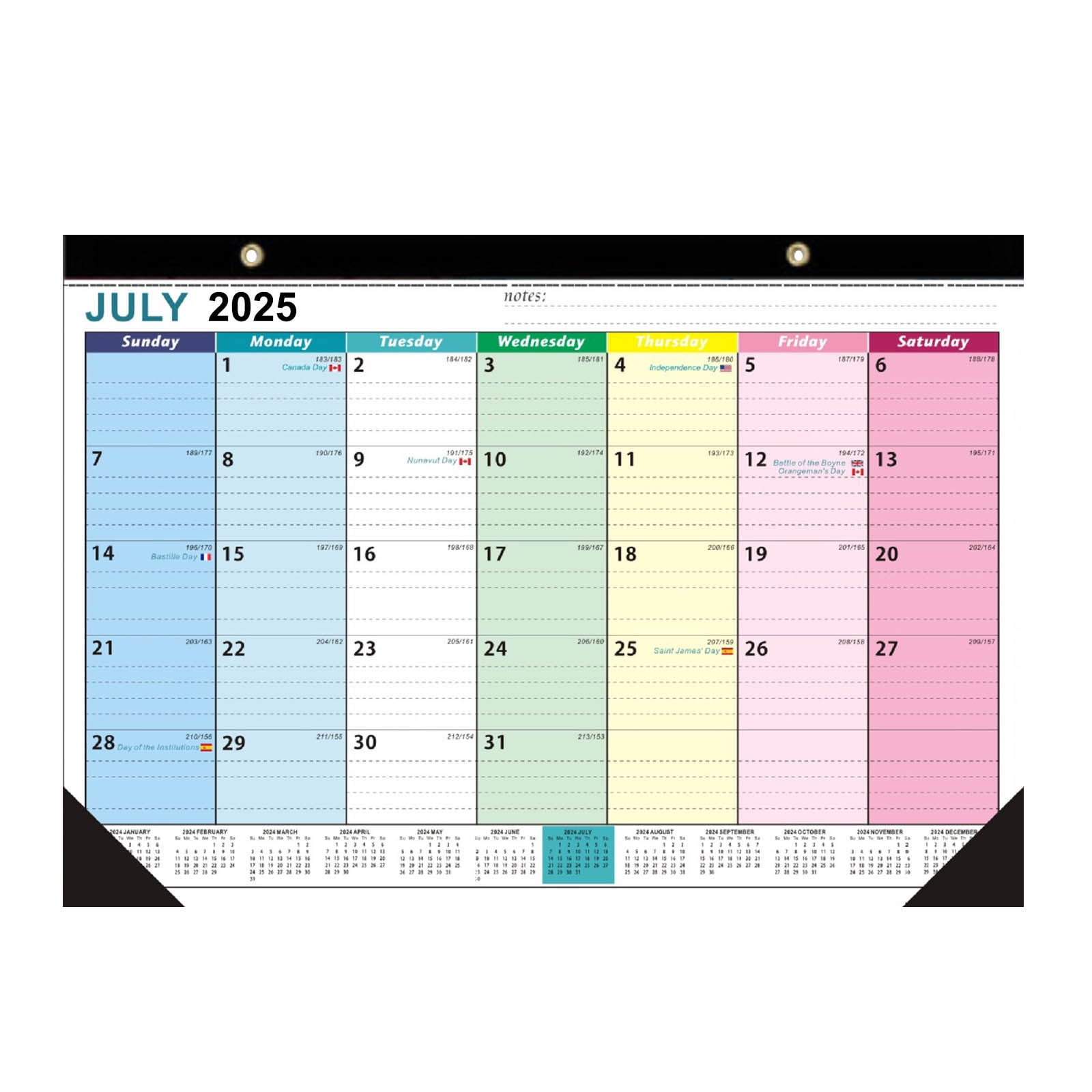 SLYNSHome Clearance 2025 Wall Mounted Calendar 12" x 17" 18 Month