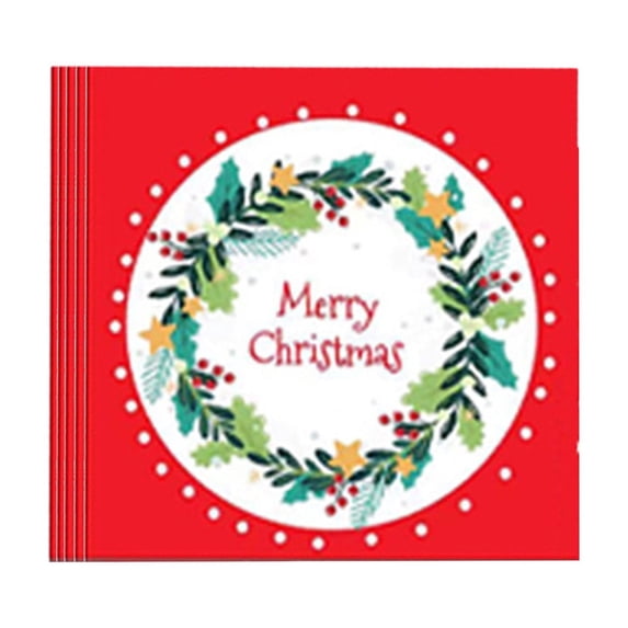 SLYNSHome - 24 Pcs - Christmas Napkins Towels - 6.5 inch - Disposable - Xmas Themed Napkin for Holiday Wedding Party Home Decoration