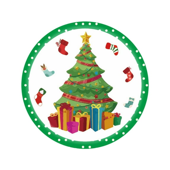 SLYNSHome - 24 Pcs - Christmas Tableware Plates - 7 inch - Disposable - Xmas Dessert/Dinner Plates for Holiday Wedding Party Home Decoration