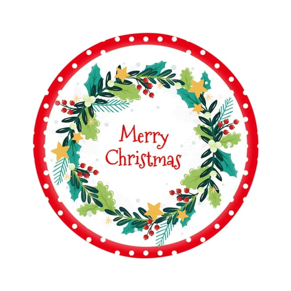 SLYNSHome - 24 Pcs - Christmas Tableware Plates - 9 inch - Disposable - Xmas Dessert/Dinner Plates for Holiday Wedding Party Home Decoration