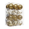 thumbnail image 1 of SLYNSHome 24Pcs Christmas Ball Ornaments,4 Style Shatterproof Baubles Ball Hanging Christmas Glitter Balls Pendant for Xmas Tree Decor Holiday Party Wedding Decoration (2.4Inch,Gold), 1 of 6