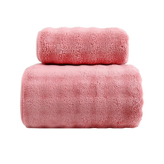 SLYNSHome 2Pcs Bath Towels Set for Bathroom Luxury Extra Absorbent Shower Towels & Face Towel for Spa Gym - Pink