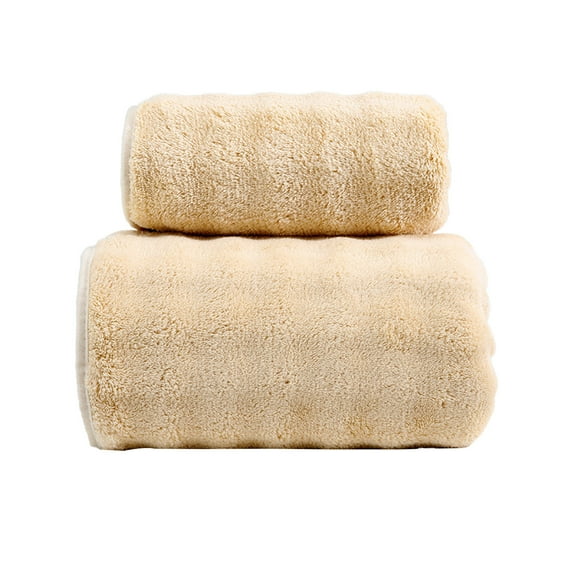 SLYNSHome 2Pcs Bath Towels Set for Bathroom Luxury Extra Absorbent Shower Towels & Face Towel for Spa Gym - Yellow