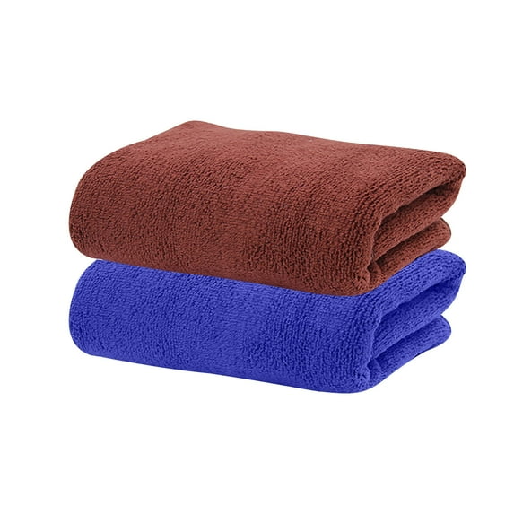 SLYNSHome Clearance 2Pcs Microfiber Bath Towel,Towels for Bathroom13.7X29.5Inch Super Absorbent and Fast Drying Soft Shower Towel for Sports,Travel,Fitness,Yoga (Brown,Blue)