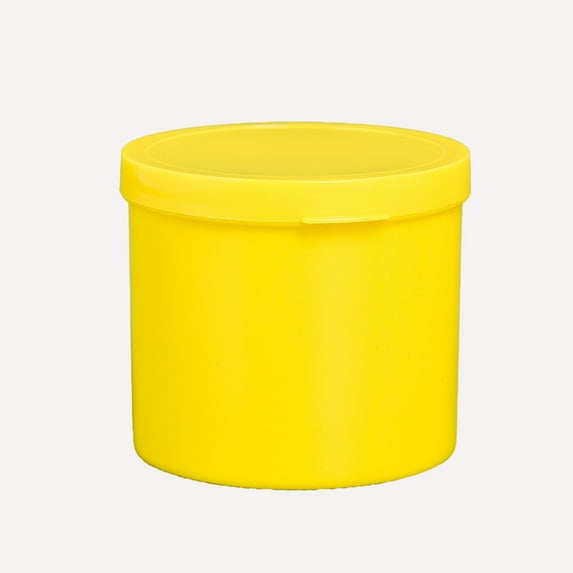 STPToys 2Pcs Storage Jars with Lids Bathroom Vanity Countertop Canister Plastic Jars Makeup Organizer for Cotton Balls,Swabs,Pads,Bath Salts - Yellow