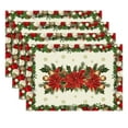 thumbnail image 1 of SLYNSHome 4 Pcs Christmas Place Mats - 12x18 inch - Linen - Washable - Xmas Themed Tablemat Placemats for Holiday Wedding Party Home Decoration, 1 of 9