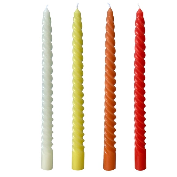 SLYNSHome 4 Pcs Taper Candles Colored 9.8 inch Long Thread Candle Tall Candlesticks for Weddings Dinner Parties Home Decor (Multicolor)