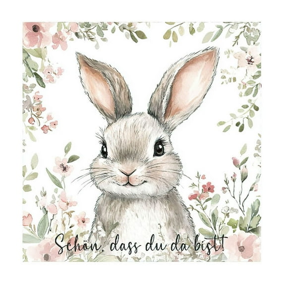 SLYNSHome - 40 Pcs - Easter Rabbit Napkin Paper - Disposable - Cute Bunny & Flowers Tissue Papers Dinner Napkins for Easter Party Table Decorations
