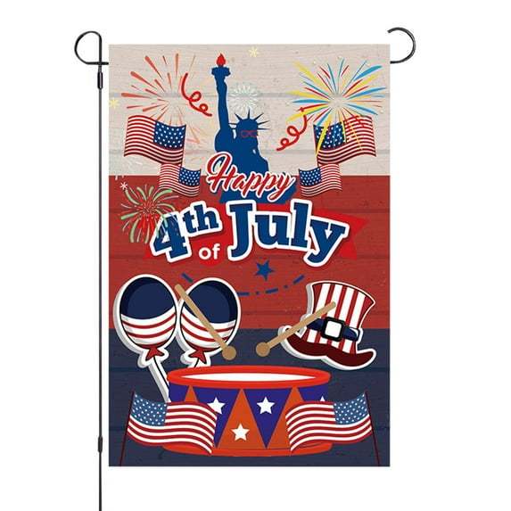 SLYNSHome 4th of July Garden Flags for Outdoor Decorations Patriotic Memorial Day Yard Flags Independence Day Hanging American Flag for Outside