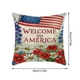 thumbnail image 1 of SLYNSHome 4th of July Patriotic Throw Pillow Covers Independence Day Decoration American Flag & Flower Pillowcase Welcome Cushion Cover for Sofa Bed Car, 1 of 6