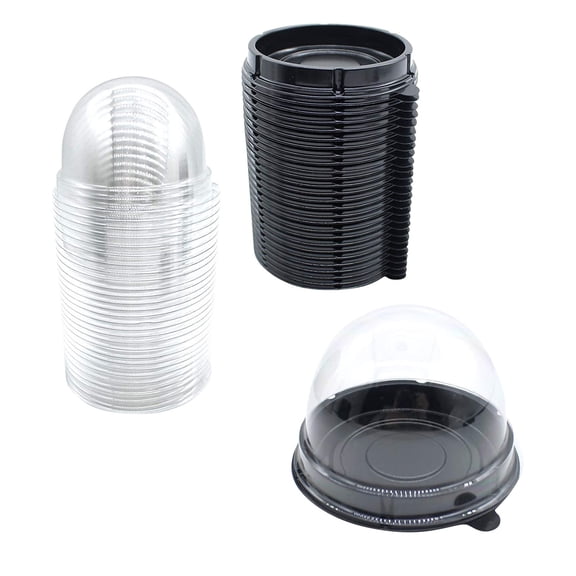 SLYNSHome 50Pcs Clear Mini PET Cake Box Dome Box,for Cakes Cookies Muffins Breads Wedding Birthday Party,Baby Shower,Christmas Or Bakeries