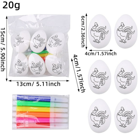SLYNSHome 6 Pcs - Easter Toys Gifts for Kids Eggs Decoration Set Cute Blank Eggs DIY Hand-painted Ornament Crafts Toy for Boys & Girls Easter Party Games