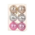 thumbnail image 1 of SLYNSHome 6Pcs Christmas Balls Ornaments,Mirror Disco Balls Xmas Hanging Reflective Ball Baubles Pendant for Christmas Tree,Home Stage Club Party Decoration (2.4Inch,3 Color), 1 of 6