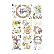 SLYNSHome - 9 Sheets - Easter Window Clings Religious Butterfly Wall Stickers Flowers Wall Decals Peel and Stick for Home Party Nursery Window Door Decoration