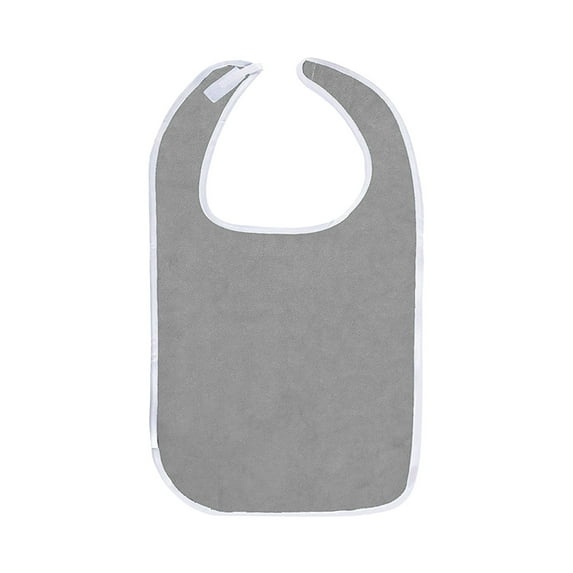 SLYNSHome Clearance Adult Bibs for Women,Men Reusable Eating Bibs Cloth for Elderly Seniors & Disabled Machine Washable - Gray