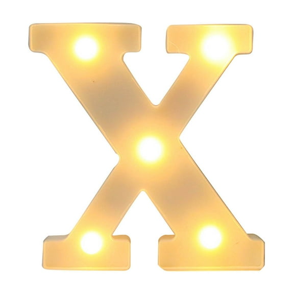 SLYNSHome Clearance Alphabet LED Letter Lights Light Up White Plastic Letters Standing Hanging A-M &