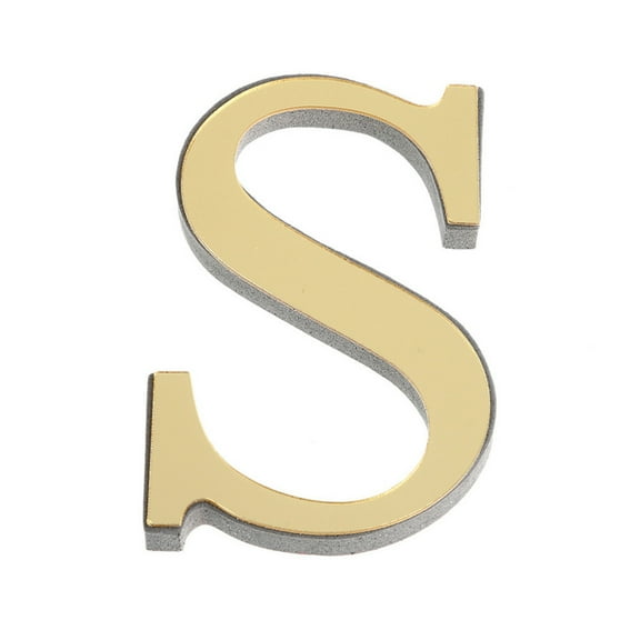 SLYNSHome Alphabet Mirror Decal,Name Sticker Art Gold Acrylic Letters Wall Decals Self-Adhesive Mirror Stickers for Wedding Children Baby Girls Birthday Party Home Decoration