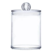 SLYNSHome Apothecary Jars Bathroom Vanity Organizer Canister,Clear Plastic Dispenser for Cotton Swabs, Cotton Balls, Cosmetic Pads, Bath Salts,Candy