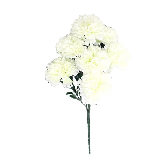 SLYNSHome Artificial Carnation Flowers for Mother's Day Decorations Fake Silk Flower Bundles Flowers Bouquet for Vase Home Garden - White